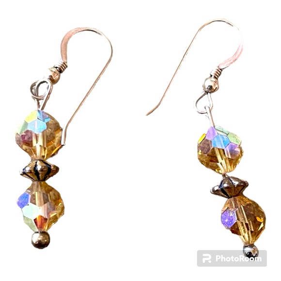 Yellow Crystal Earrings - Picture 1 of 4